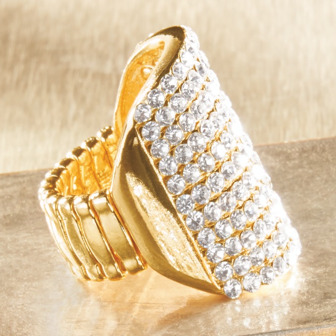 Jeweled Stretch-Band Ring, , large