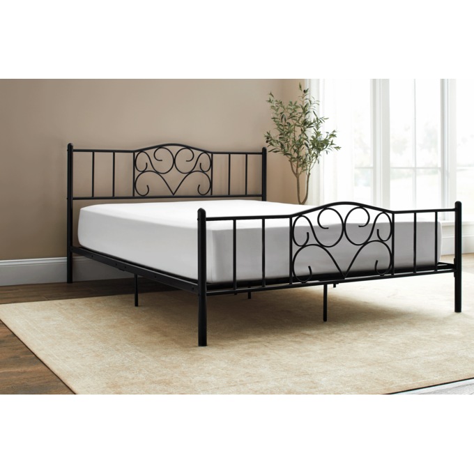 Elba Queen-Sized Platform Bed, Black, large