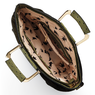 Croco-Fan Embossed Faux Leather Handbag – Fanned Design with Zip Closure, Inside Pockets & Removable Strap, Green, large