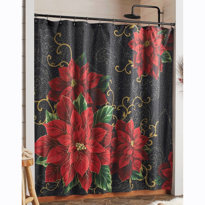 Poinsettia Shower Curtain, , large