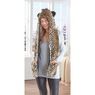 Faux-Fur Animal Hat with Scarf, , large