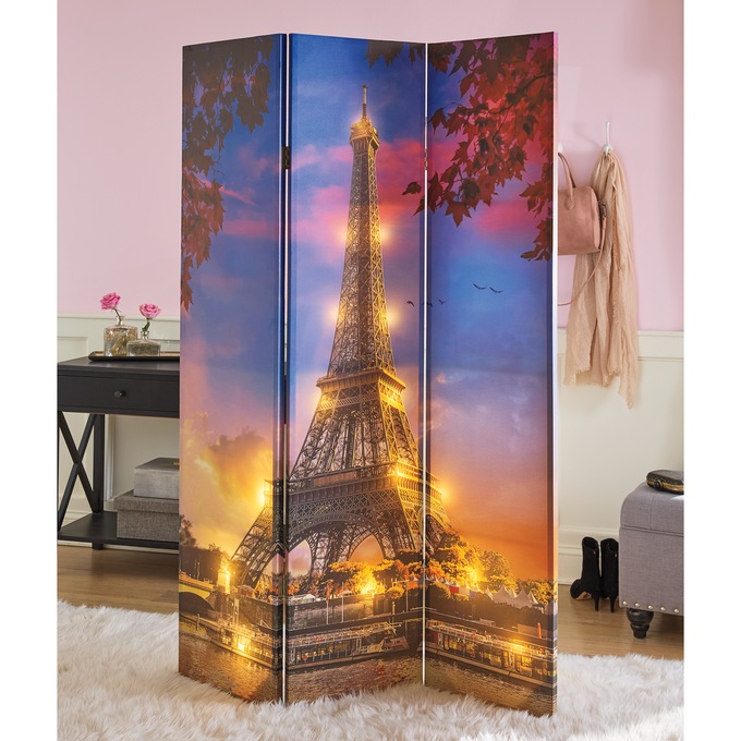 Lit Eiffel Tower Room Screen