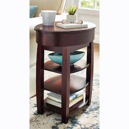 Powered Oval End Table, , large