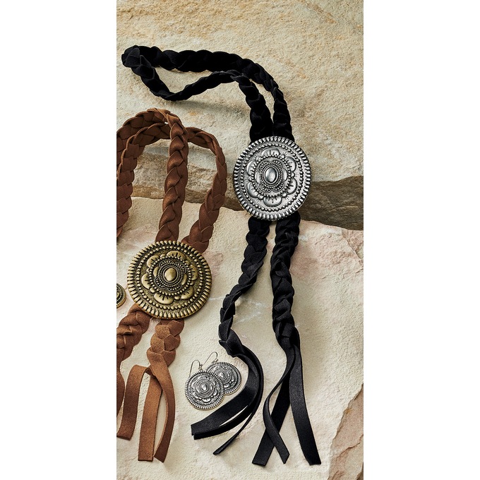 Faux-Leather Bolo Tie, , large