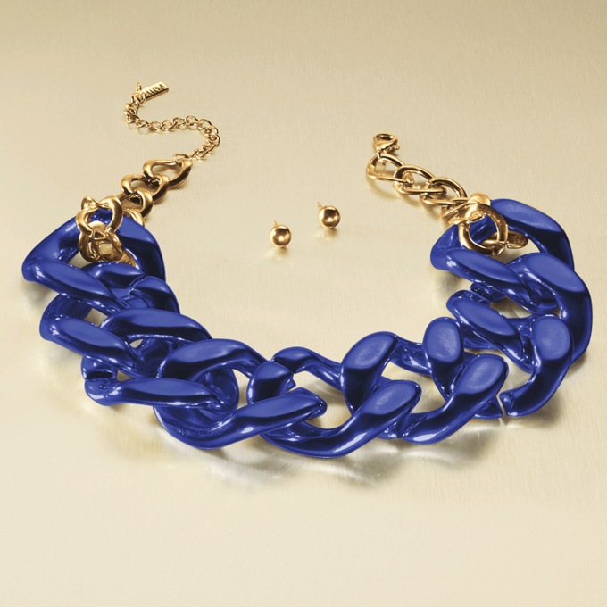 Large Link Necklace and Earring Set, , large