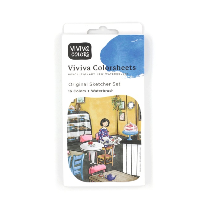 Viviva Colorsheets 16-Color Sketcher Watercolors Set, , large