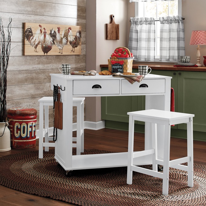 Miller Kitchen Island With Stools, , large