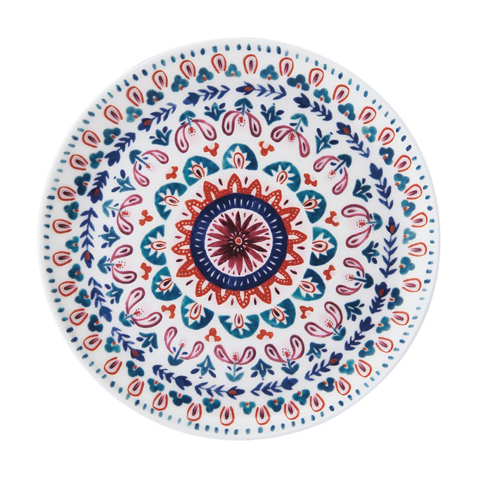 Set of 4 Mikasa Painted Medallion Appetizer Plates, , large