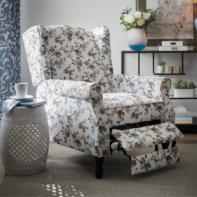 Floral Pushback Recliner, , large