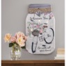 Lit Floral Bicycle Jar Art, , large