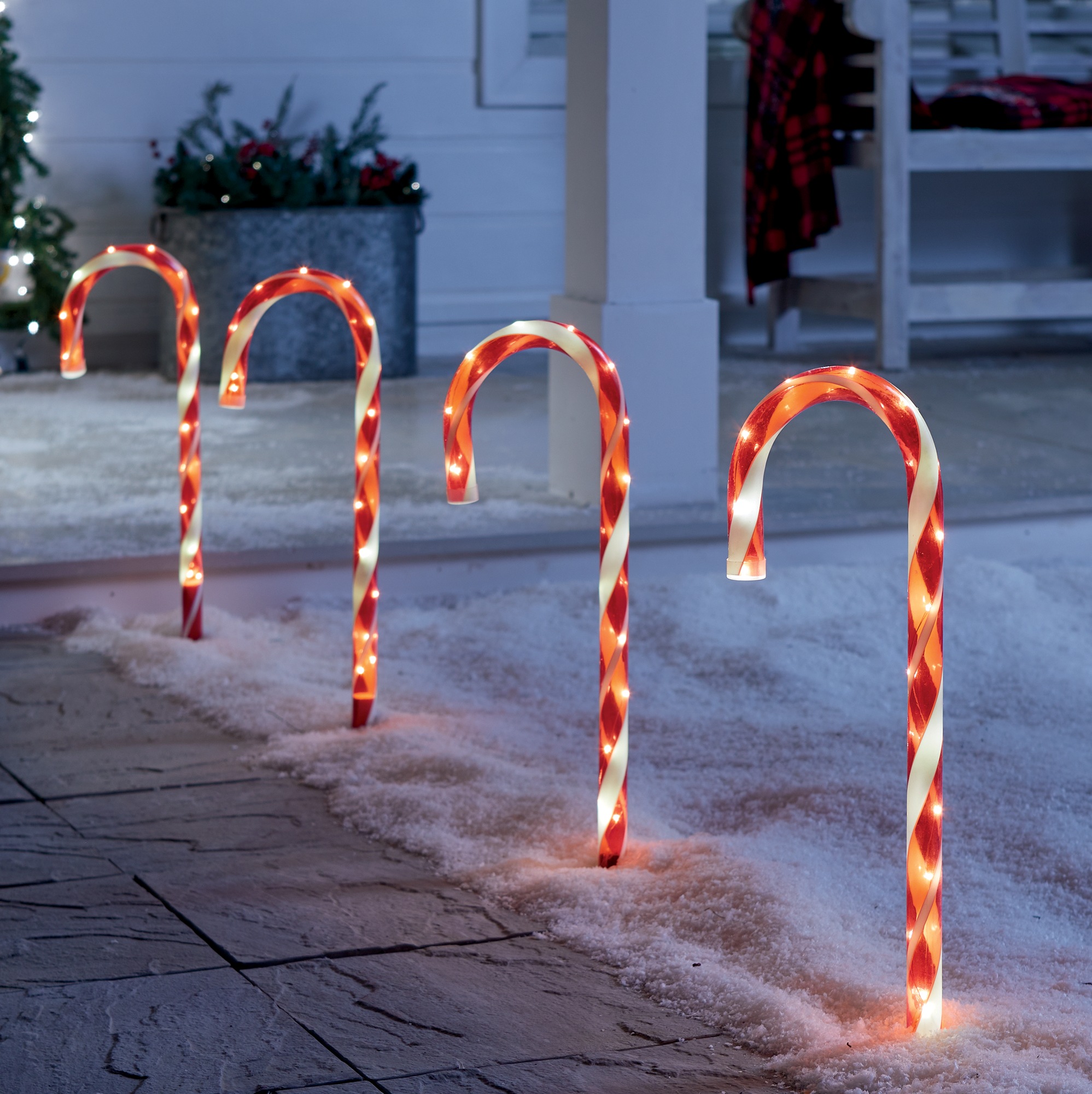Set of 4 Candy Cane Stakes  Seventh Avenue