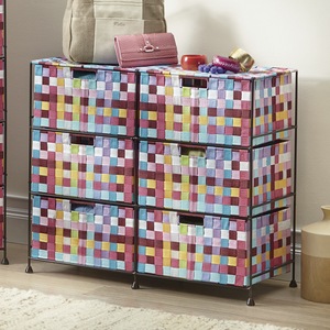 Pretty Pixels 6-Drawer Woven Organizing Bin, , large