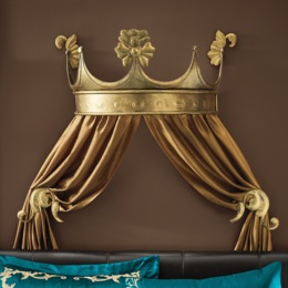 Kingsley Bed Crown with 2 Tiebacks, , large