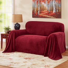 Textured Plush Furniture Throw, , large
