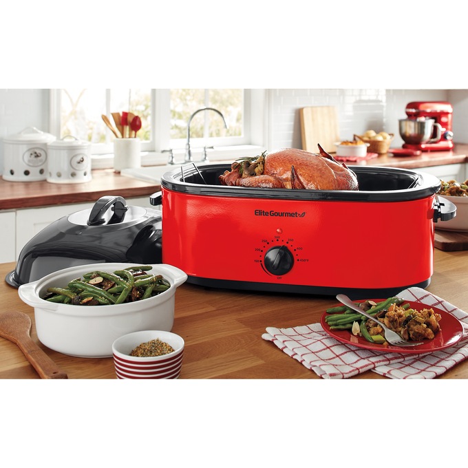 Elite Gourmet 18-Quart Electric Roaster with Lid, , large