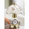 Floral Touch Lamp with Clock, , large