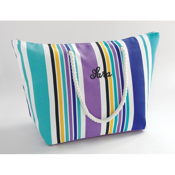 Personalized Striped Tote, , large
