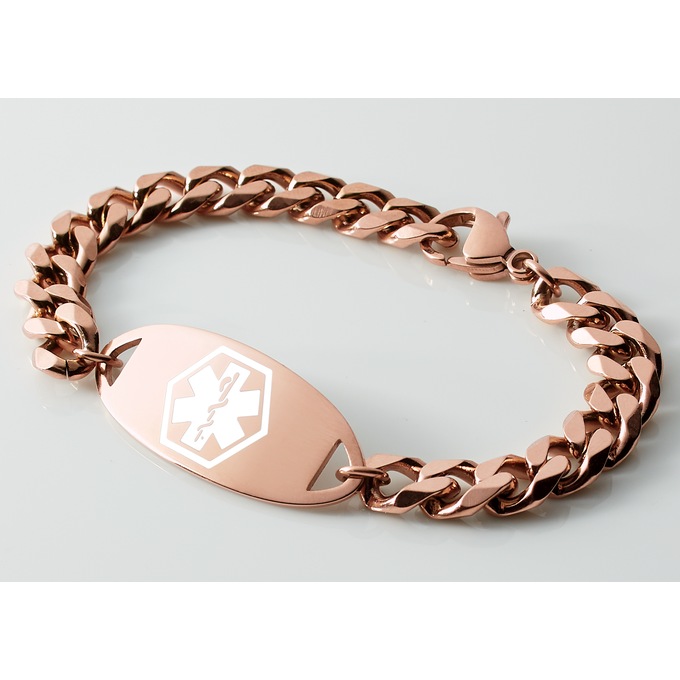 Personalized Stainless Steel Medical Alert Bracelet, , large