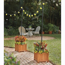 Planter Box with String Light Post, , large