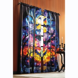Stained Glass Bats Panel Pair, , large
