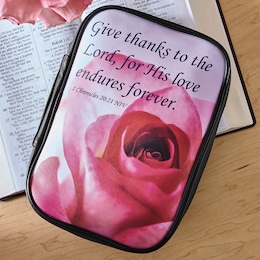 Give Thanks Rose Bible Cover, , large