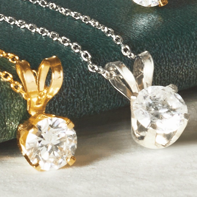 14K Gold Lab-Created Diamond Round Solitaire Post Earrings - .25 CTTW, , large