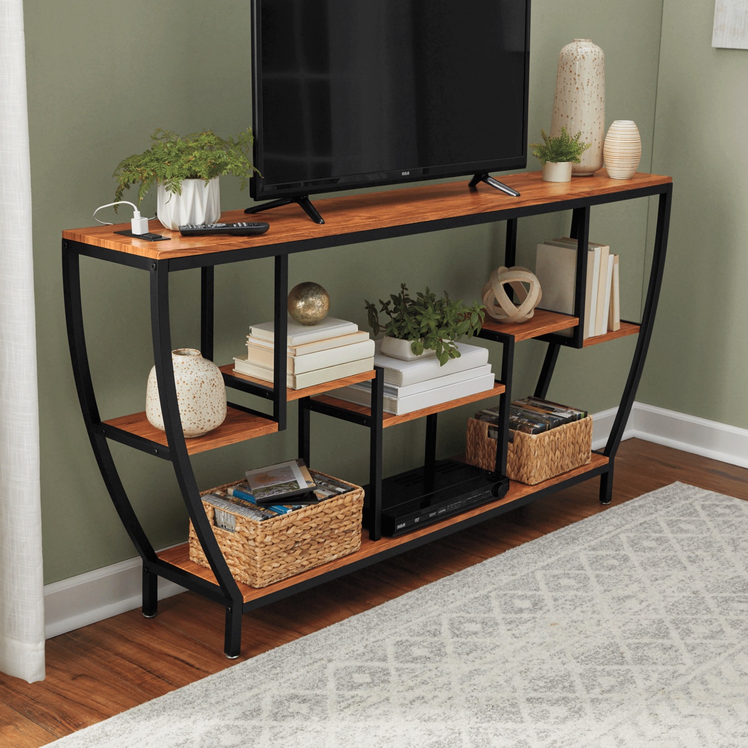 Curved-Iron Powered Tables | Seventh Avenue