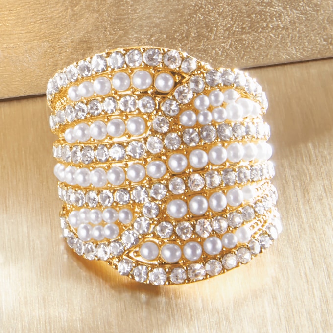 Jeweled Stretch-Band Ring, , large