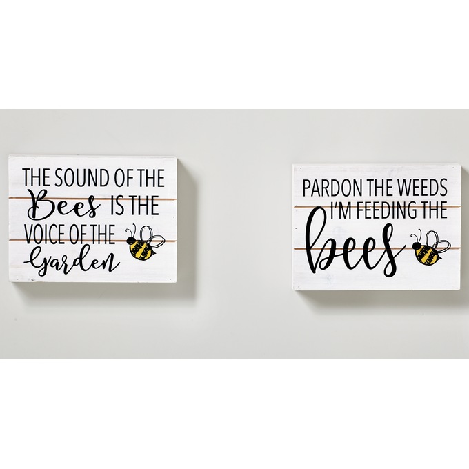 Set of 2 Bee Signs, , large