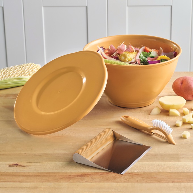Rachael Ray Garbage Bowl Prep Set, Turmeric, large