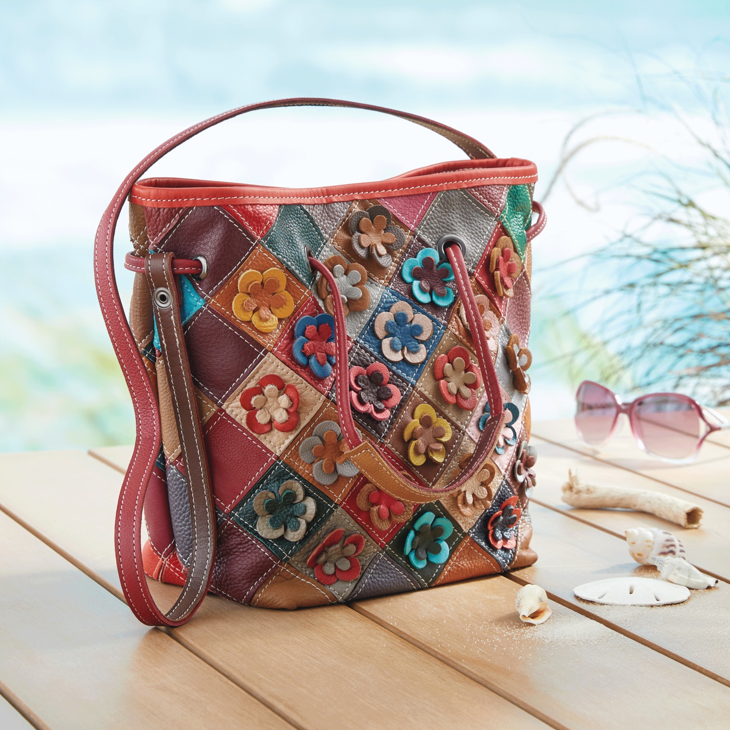 Boho Flower Bucket Bag | Seventh Avenue