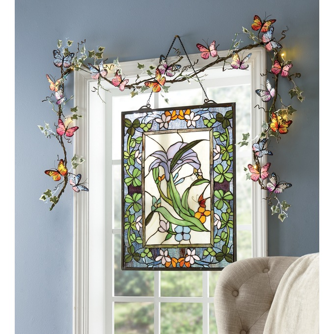 Stained Glass Purple Lily Wall Art, , large