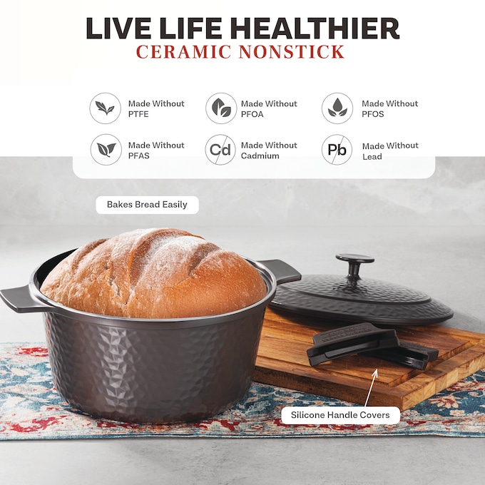 Gotham Steel 5-Quart Hammered Dutch Oven, , large