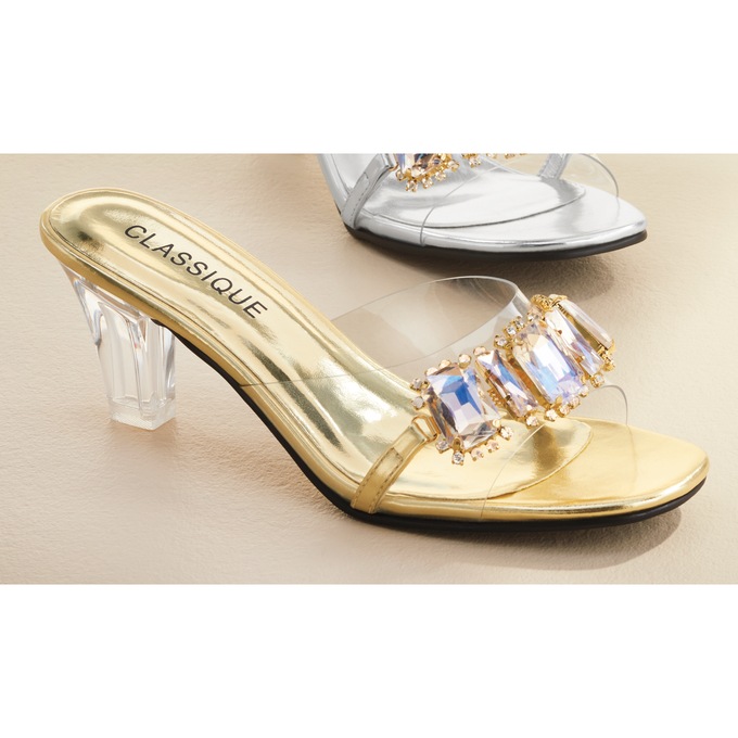Classique Vinyl Rhinestone Slide, , large