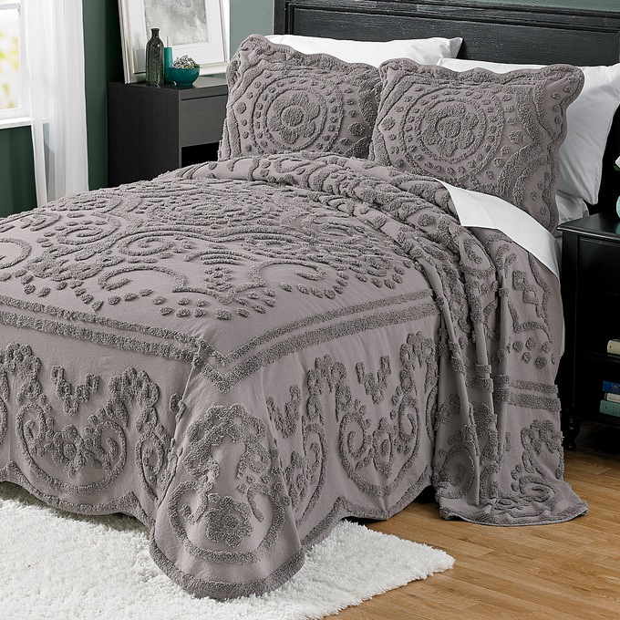 Scallop Chenille Bedspread, , large