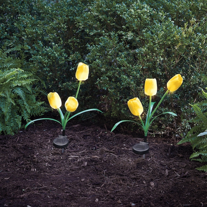 Set of 2 Solar Tulip Lights, , large
