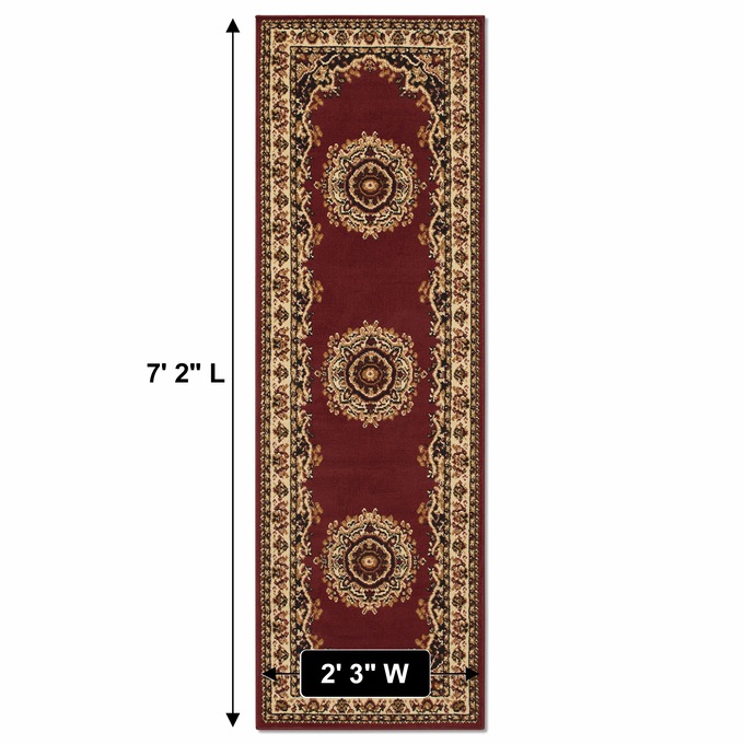 4-Piece Plush Floral Kirman Rug Set with Runner and Mats, , large