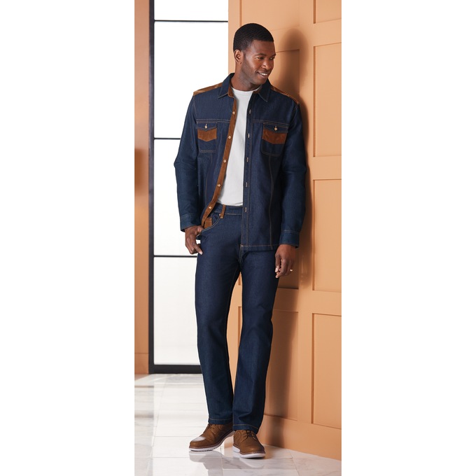 Stacy Adams Denim Pant Set, , large