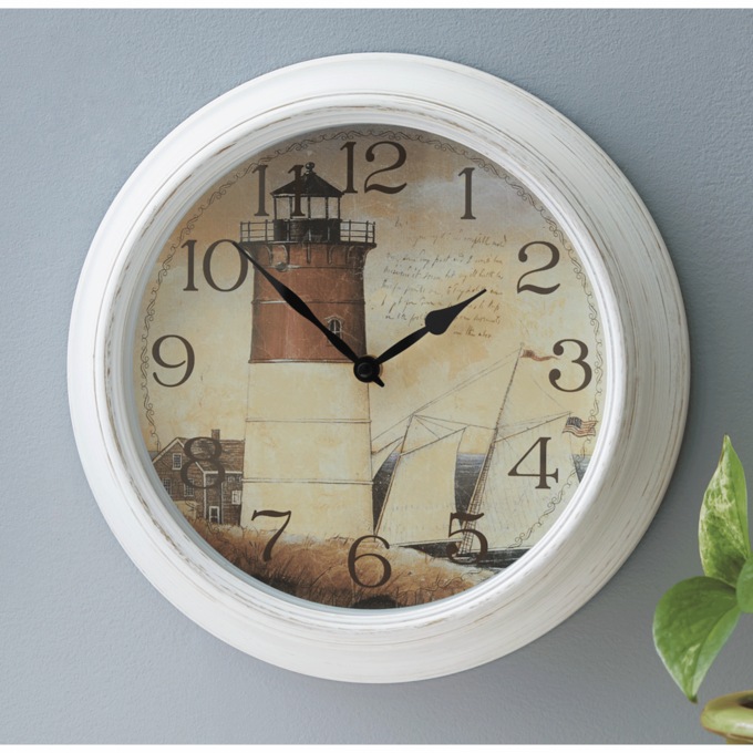 Red Lighthouse Wall Clock , , large