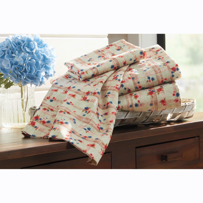 Americana Floral Microfiber Sheet Set, , large