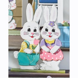 Chunky Wood Bunny Couple, , large