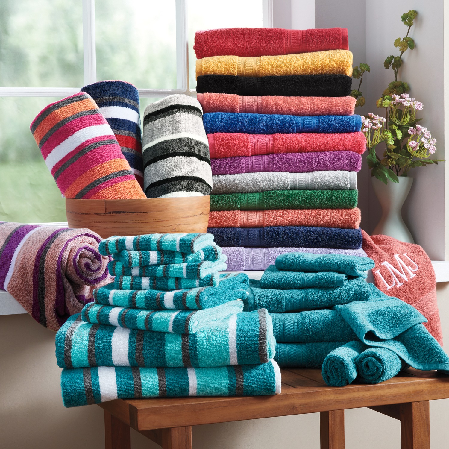 Color Connection Cotton Bath Towel Set 8 Pieces Seventh Avenue