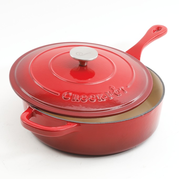 Crock Pot Artisan 3.5-qt. Enameled Cast Iron Deep Sauté Pan with Lid, , large