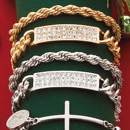 Men&#39;s Crystal Pav&eacute; 2-Piece Bracelet Set, , large