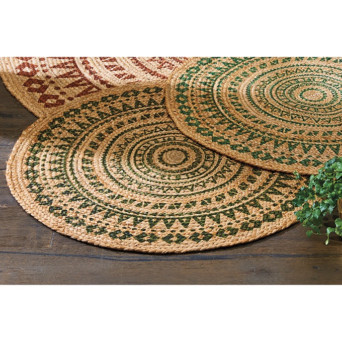 Sasha Jute Rug, Green Natural, large