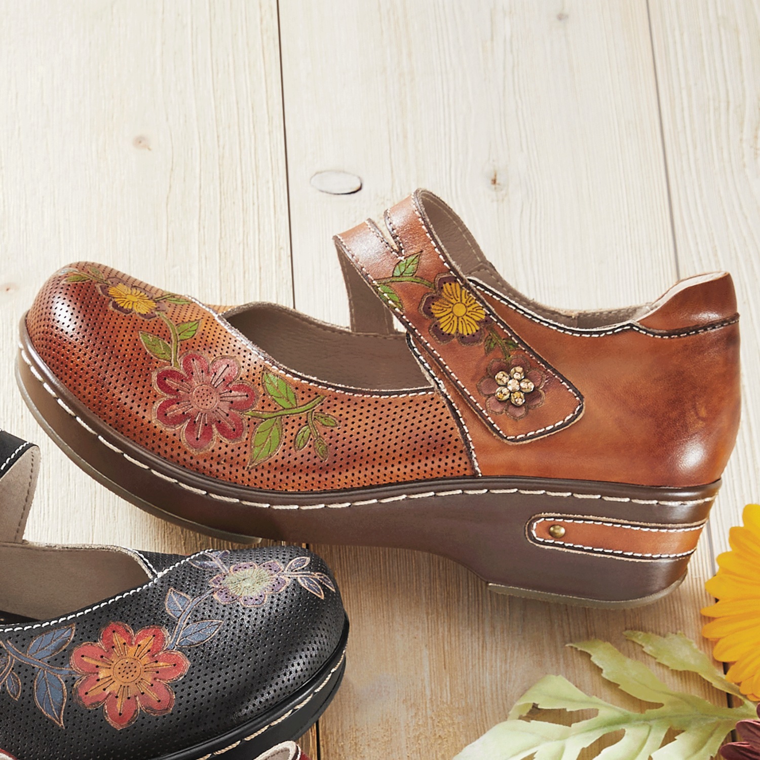 L'Artiste Mamataish Leather Mary Jane with Low Heel by Spring Step