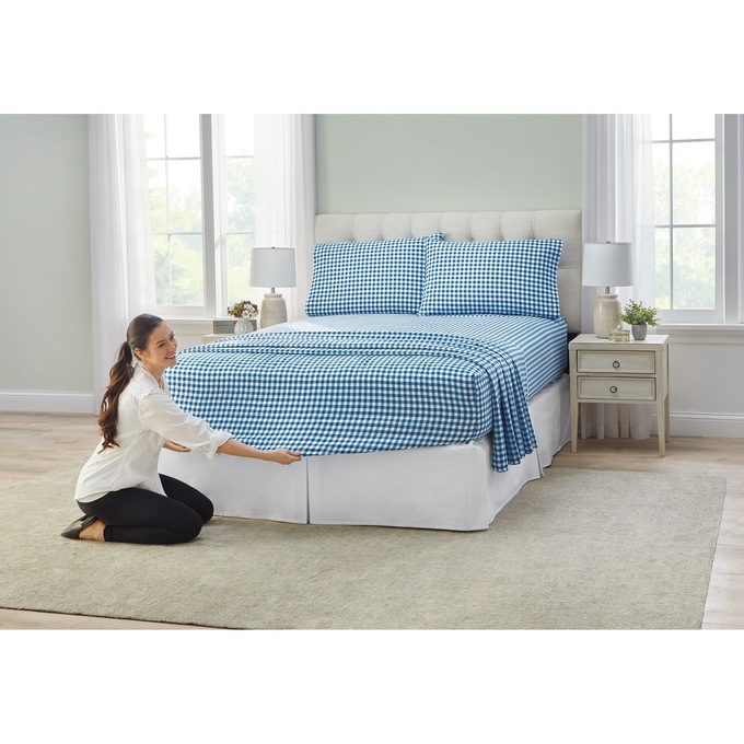 Bed Tite Gingham Microfiber Sheet Set, , large