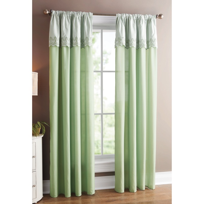 Eyelet Attached Valance Panel, Sage, large