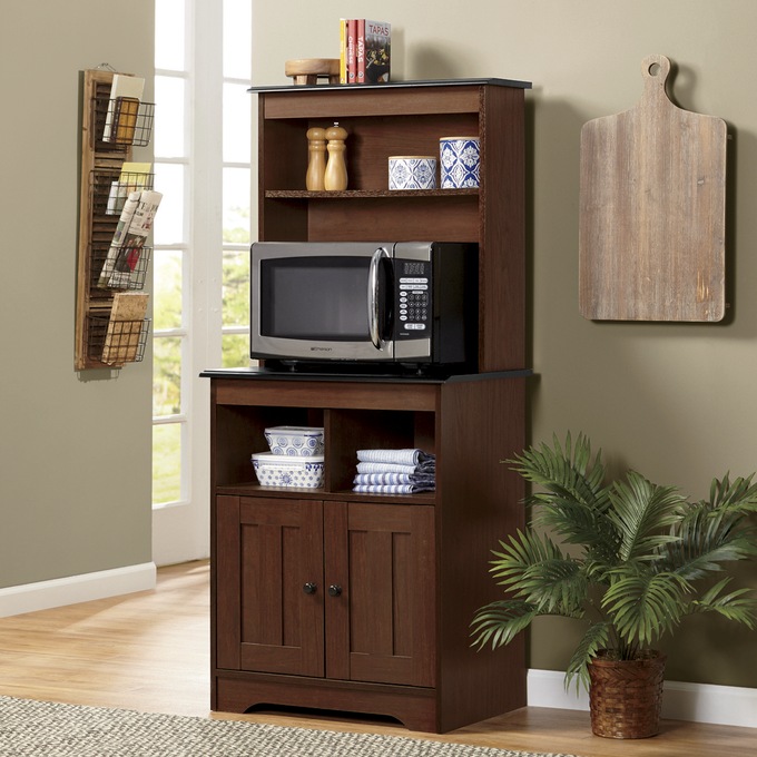 Katie Microwave Stand with Hutch, , large