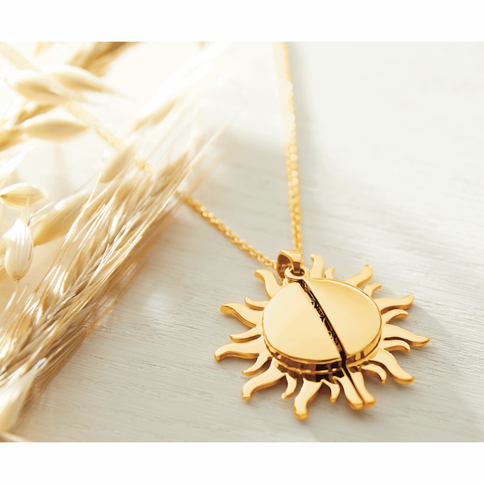 Sun Hidden Message Two-Tone Pendant, , large